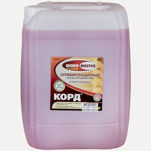Изображение товара Огнебиозащитный состав для дерева Woodmaster Огнебиозащитный состав для дерева Корд, с индикатором, 23 кг