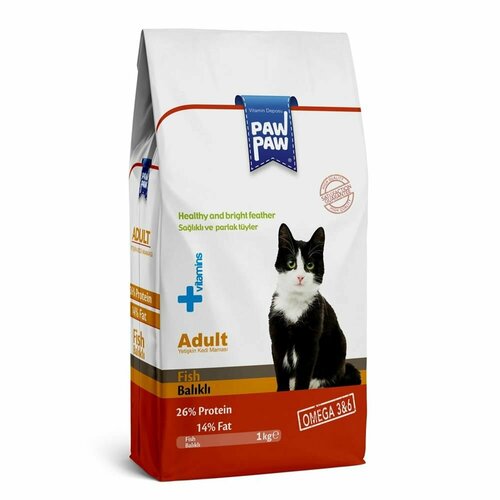 Pawpaw сухой корм для кошек Adult Cat Food with Fish с рыбой, 0,5 кг