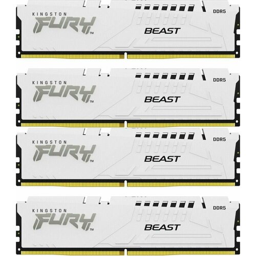 Модуль памяти Kingston 128GB DDR5 5200MHz DIMM FURY Beast White KF552C40BWK4-128 (4х32gb), CL40