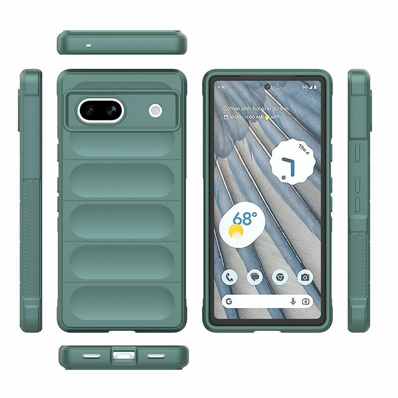 Противоударный чехол Flexible Case для Google Pixel 7a зеленый