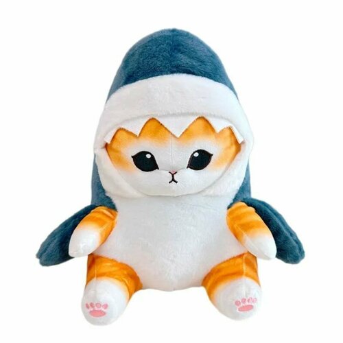 Кот Акула 20 см Мягкая игрушка / Кошка в костюме акулы / Плюшевый котик для девочек и мальчиков