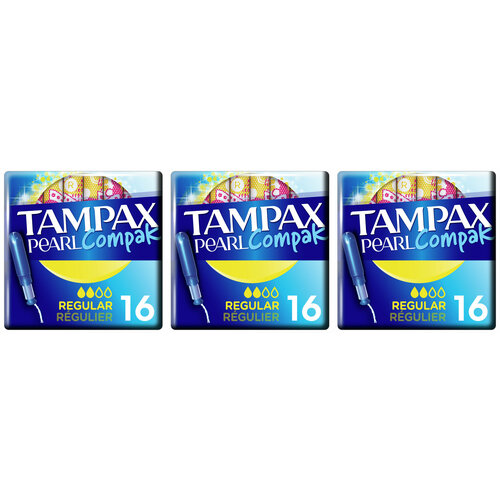 Tampax Compak Тампоны женские гигиенические с аппликатором Regular Duo 16шт 3 уп tampax sanitary napkins regular tampons with applicator x12