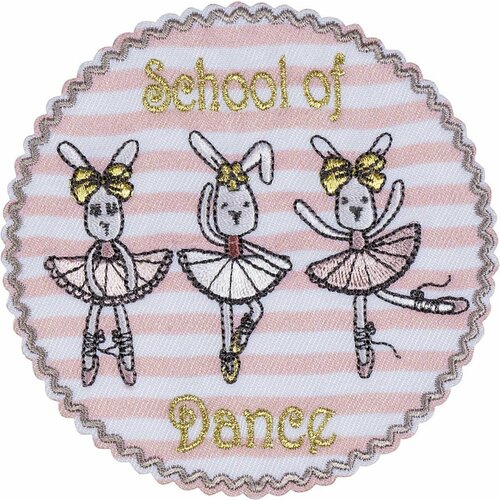 Термоаппликация HKM textil - Школа танцев мышей, цвет розовый, полиэстер, 1 шт