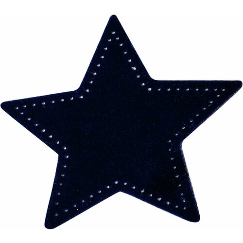 Термонаклейка HKM Textil - Звезда синяя, замшевая, 5.3 х 4.7 см, 1 шт