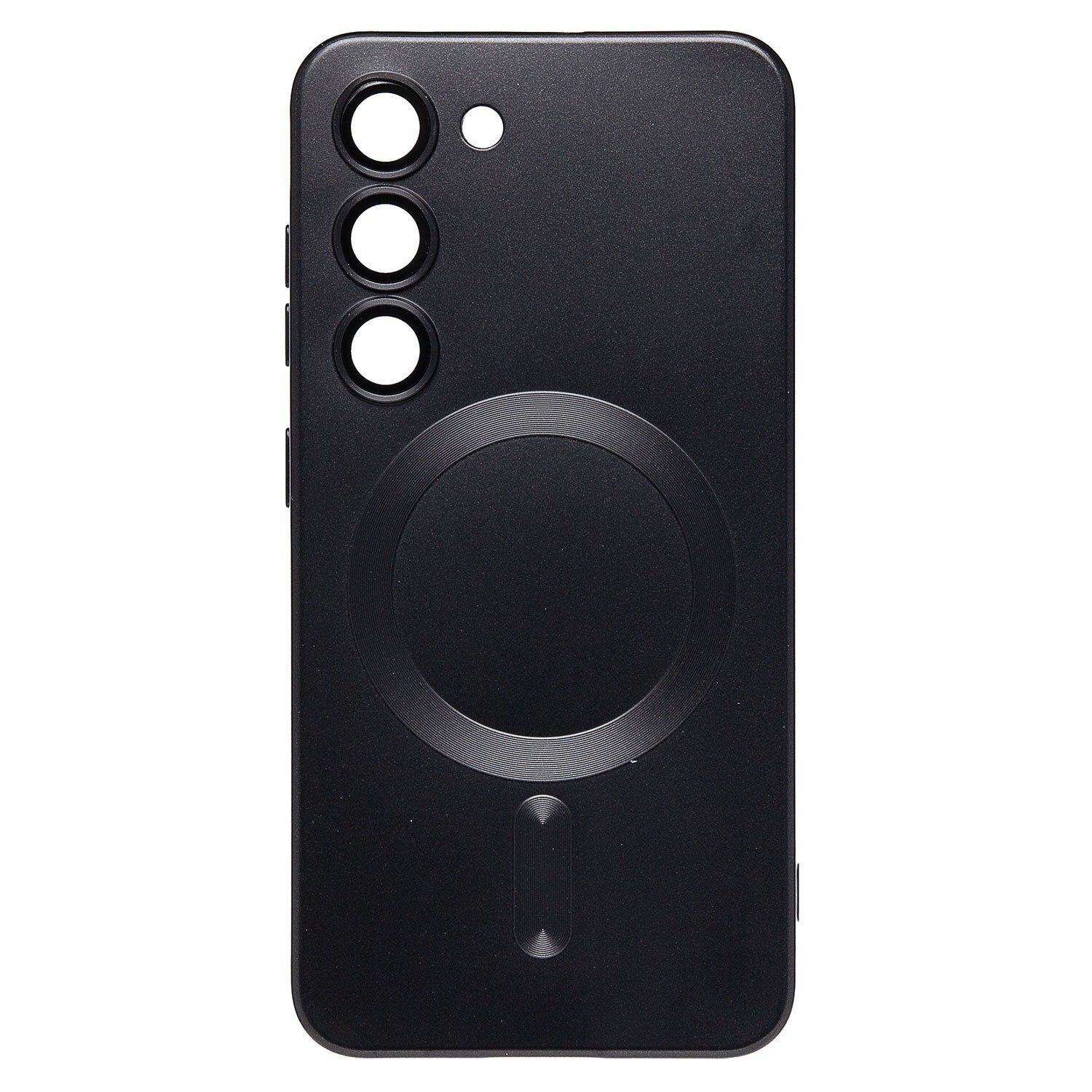 фото Чехол с магнитом MagSafe на Samsung Galaxy S23 /МагСейф для аксессуаров, зарядки, матовое покрытие/ черный