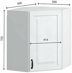 Шкаф кухонный навесной угловой 60*60 см, МДФ Белая текстура