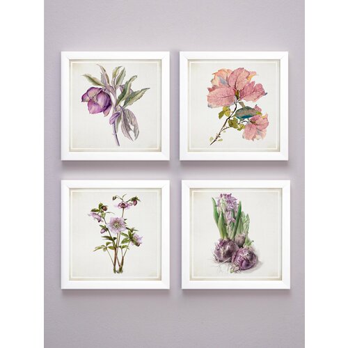 Комплект из 4х картин в раме