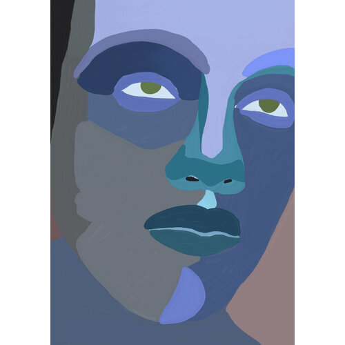 Постер интерьерный Фиолетовое лицо А4 580₽