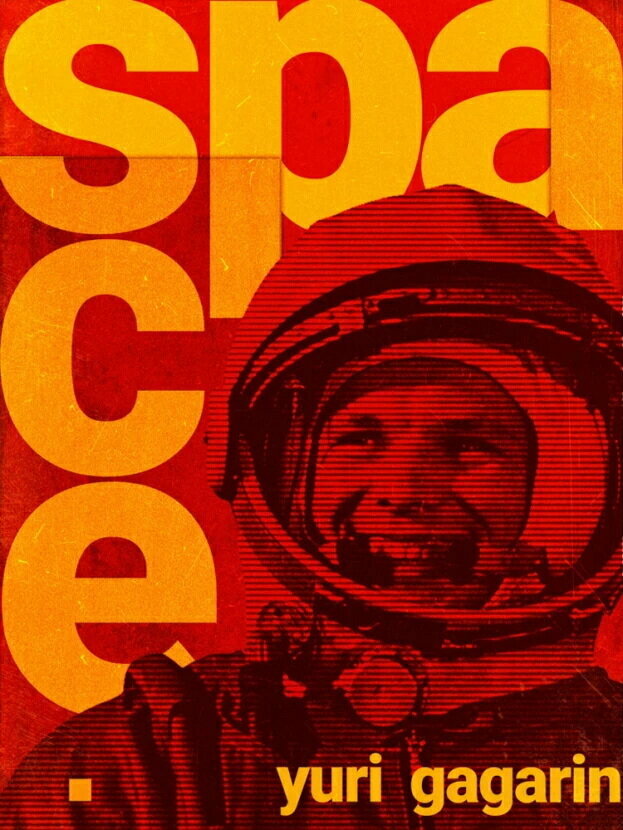 Плакат постер на бумаге Gagarin Yuri: Space Art/Юрий Гагарин/искусство/арт/абстракция/творчество. Размер 21 х 30 см