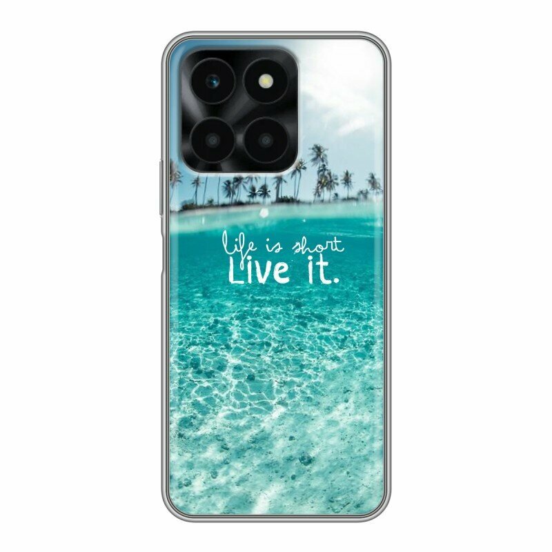 Дизайнерский силиконовый чехол для Хонор Х6а / Huawei Honor X6a Пляж