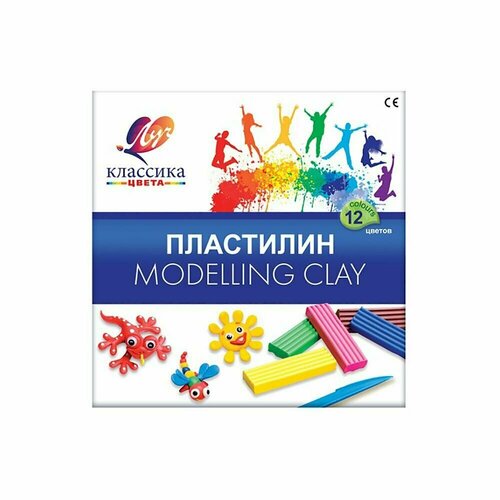 Луч Пластилин 12 цветов творожная масса особая ростагроэкспорт с сахаром и курагой 23% 180 г