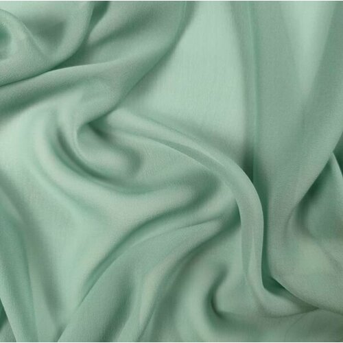 Ткань плательная шифон (салатовый) 100 шелк италия 75см* см