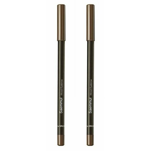 The Saem Карандаш для бровей 01 Saemmul wood eyebrow 01 brown, 2шт/