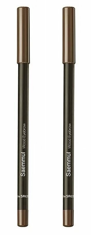 The Saem Карандаш для бровей 01 Saemmul wood eyebrow 01 brown, 2шт/