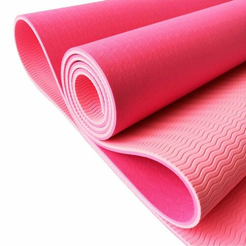 фото Коврик для йоги и фитнеса yogastuff tpe, светло-розовый, 183*61*0,6 см