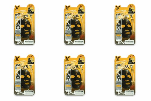 Elizavecca Маска на тканевой основе black chacoal honey deep power ringer mask pack, 6 шт