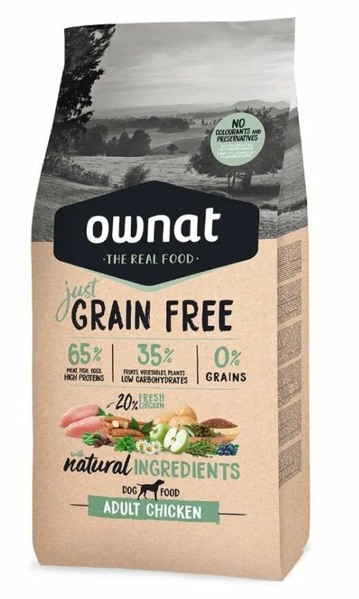 Ownat Adult Grain Free Сухой корм для взрослых собак, с курицей, 3 кг