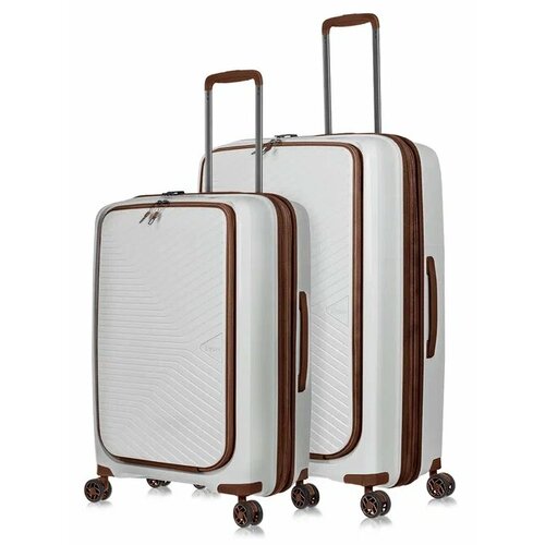 фото Комплект чемоданов l'case tokyo, 2 шт., полипропилен, 125 л, размер m/l, белый