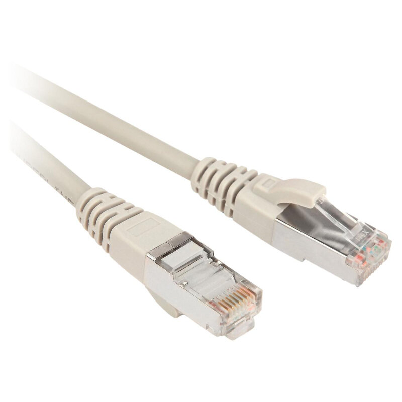 Патч-корд Hyperline PC-LPM-STP-RJ45-RJ45-C5E-1M-LSZH-GY, вилка RJ-45, вилка RJ-45, кат.5E, LSZH, 1м, серый