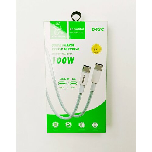 Кабель Denmen D43С на Type-C на Type-C 1м розовый usb кабель denmen d45t на type c 2 4a 1м синий