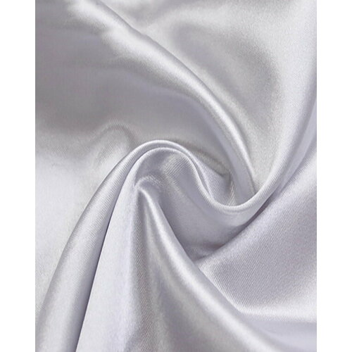 Ткань Атлас сатин, цв. светло-серый, пл. 80 г/м2, ш-150 см, на отрез, цена за пог. метр