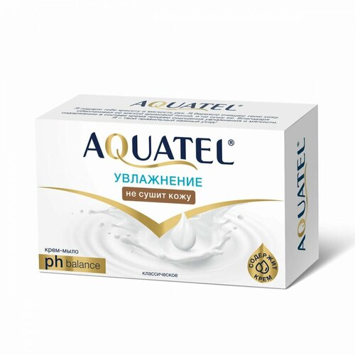 Мыло-крем туалетное Aquatel Класическое увлажняющее, 90г, 24шт. (6229)
