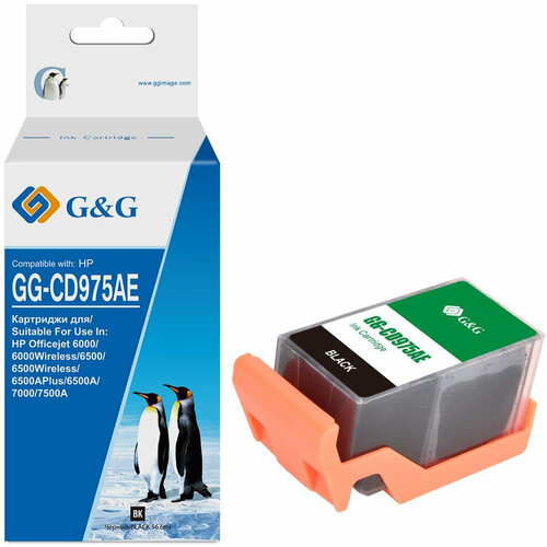 Картридж струйный G&G GG-CD975AE черный (56.6мл) для HP Officejet 6000/6500/6500A/7000/7500A картридж 920xl для hp officejet 7000 6500a 6000 7500a cd975ae sakura черный