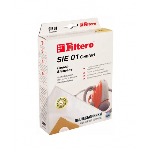 Пылесборник Filtero SIE 01 Comfort (4 шт.) комплект мешков пылесборников для пылесосов makita 440 83133в8к двуслойные