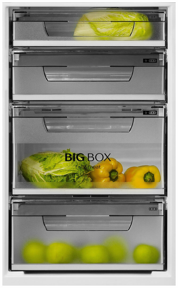 Двухкамерный холодильник Benoit 344E серебристый металлопласт - фотография № 5