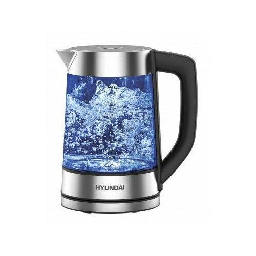 Электрический чайник Hyundai 17л 2200Вт черныйсеребристый корпус стекло 511100₽