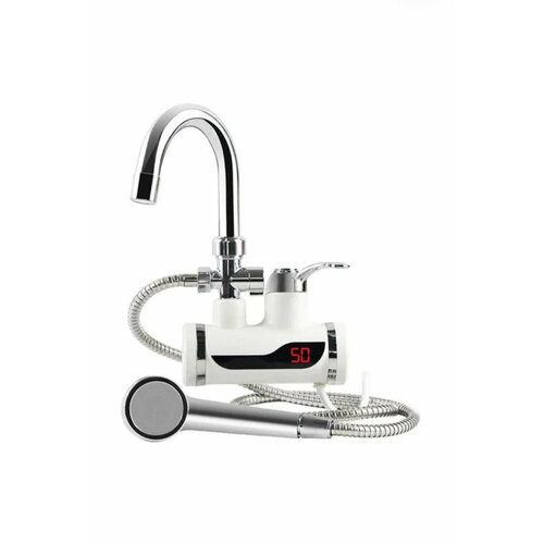 Проточный электрический кран водонагреватель с лейкой душем и дисплеем 3000w 199900₽