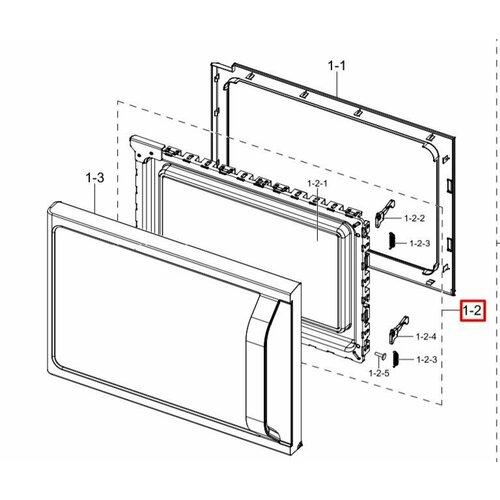 DE94-02226C Samsung, Дверь свч, средняя часть