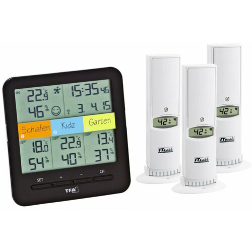 Термометр-гигрометр Suomen Lmpmittari Klima 8230 с тремя беспроводными датчиками 2260500₽