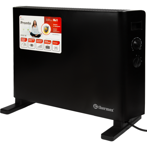 Конвектор электрический Thermex Pronto 2000M Black с механическим термостатом 2000 Вт цвет черный 345100₽