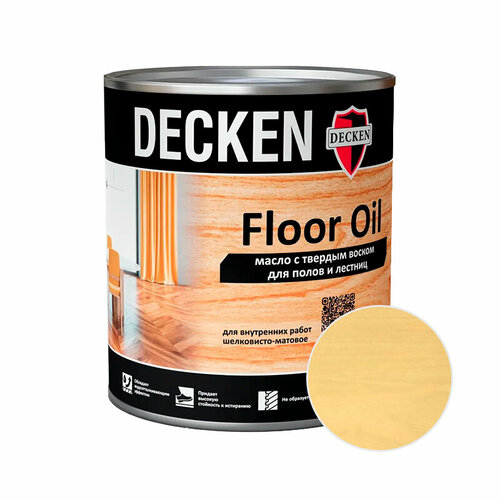 DECKEN Масло DECKEN Floor Oil Wood с твердым воском для полов Лиственница 0,75 л