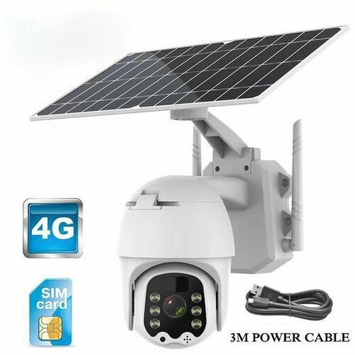 Уличная автономная камера видеонаблюдения 4G SIM-карта с солнечной панелью датчиком движения ИК подсветкой 6199₽