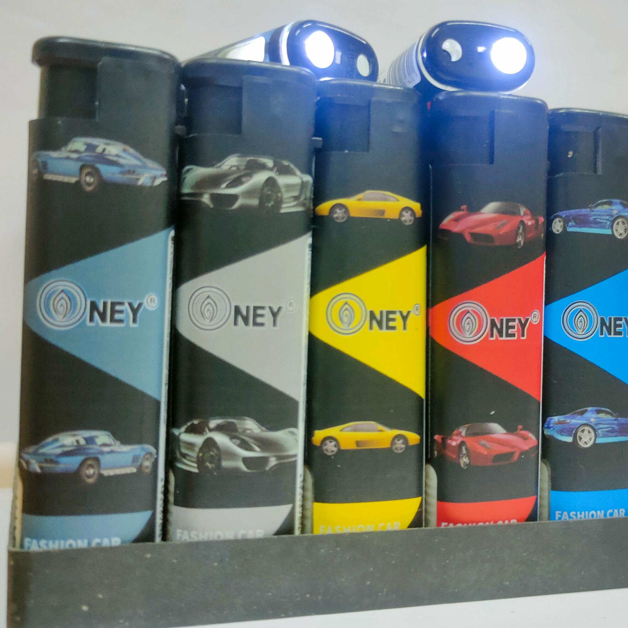 Турбо-зажигалки с фонариками Oney, 10 штук - фотография № 2