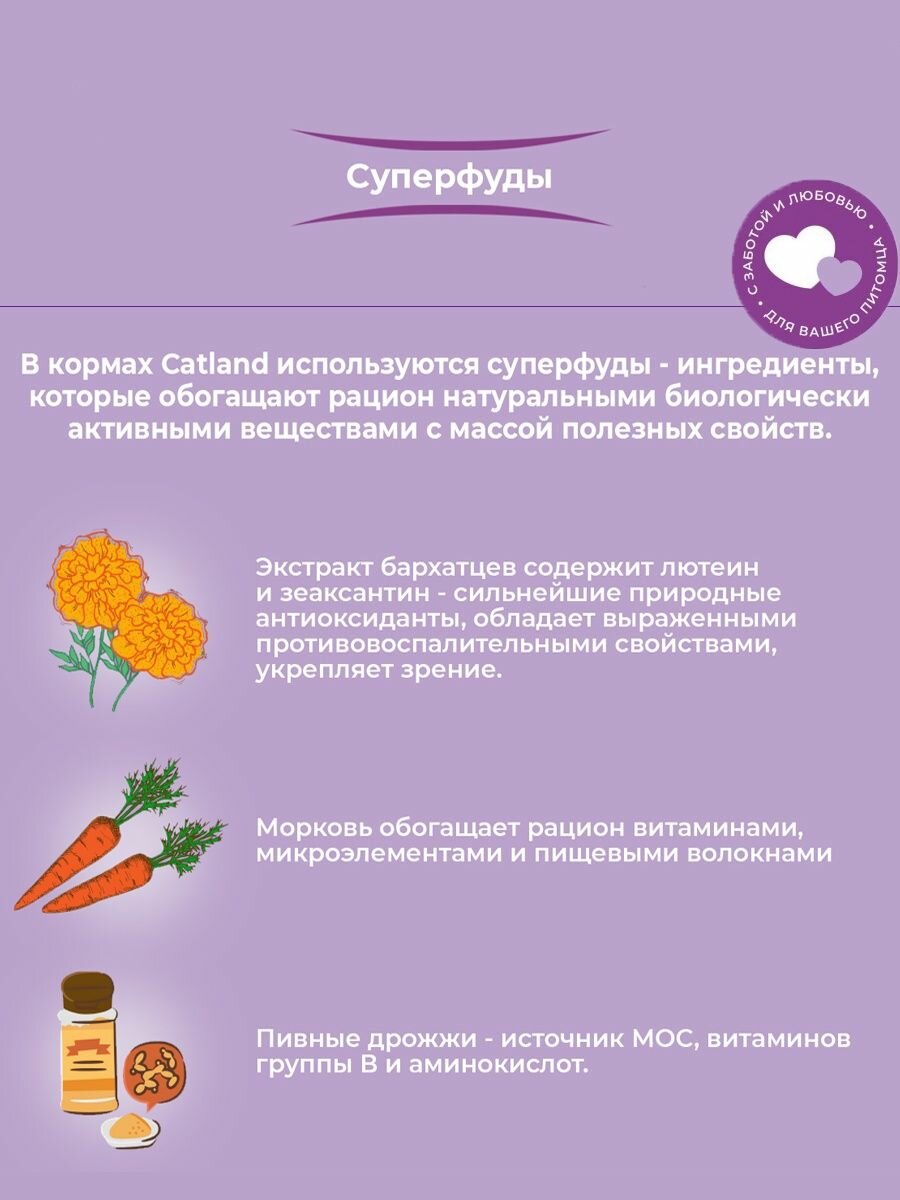 Сухой корм для кошек Catland с курицей и уткой, 1,3 кг - фотография № 11