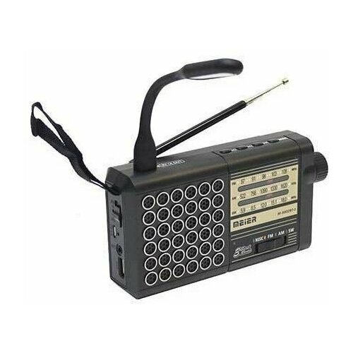 Bluetooth радиоприемник цифровой c солнечной батареей Meier M-9002BT-S FMUSBMP3 черный 149900₽