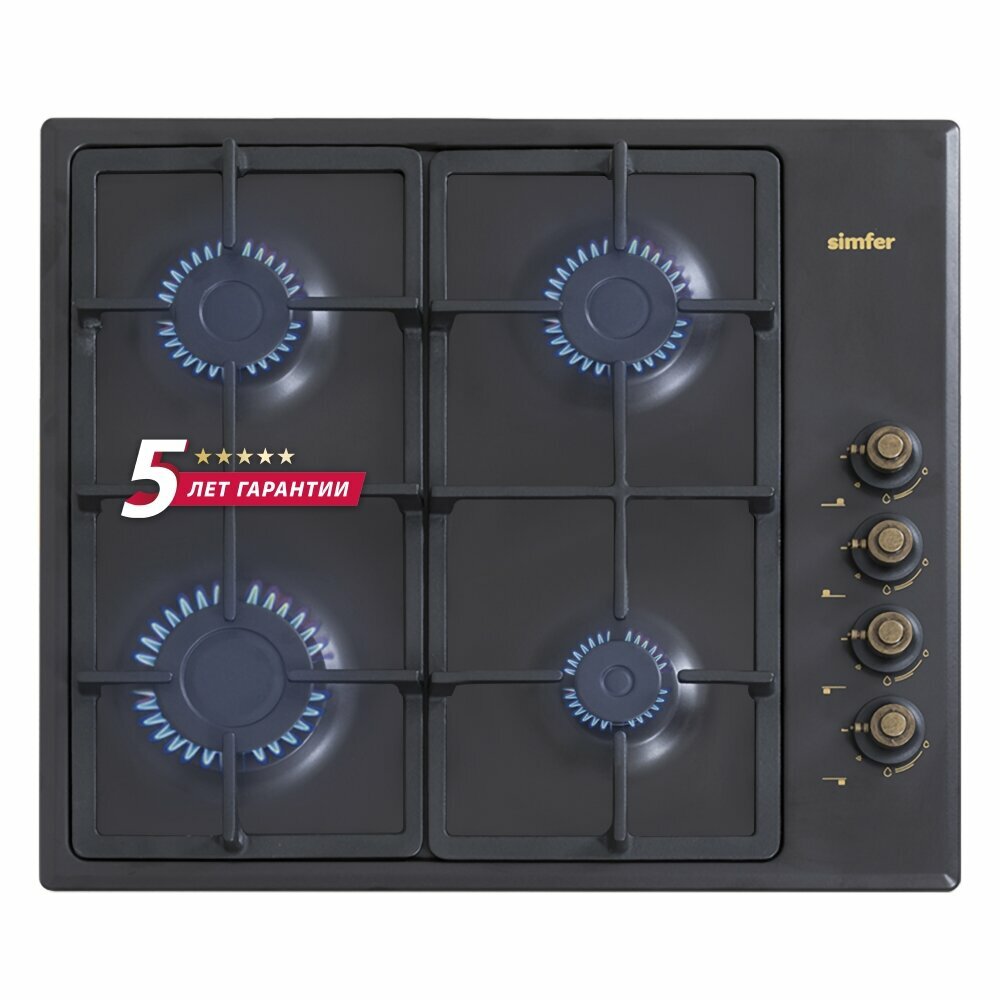 Газовая варочная панель Simfer H60Q40L420, с автоподжигом