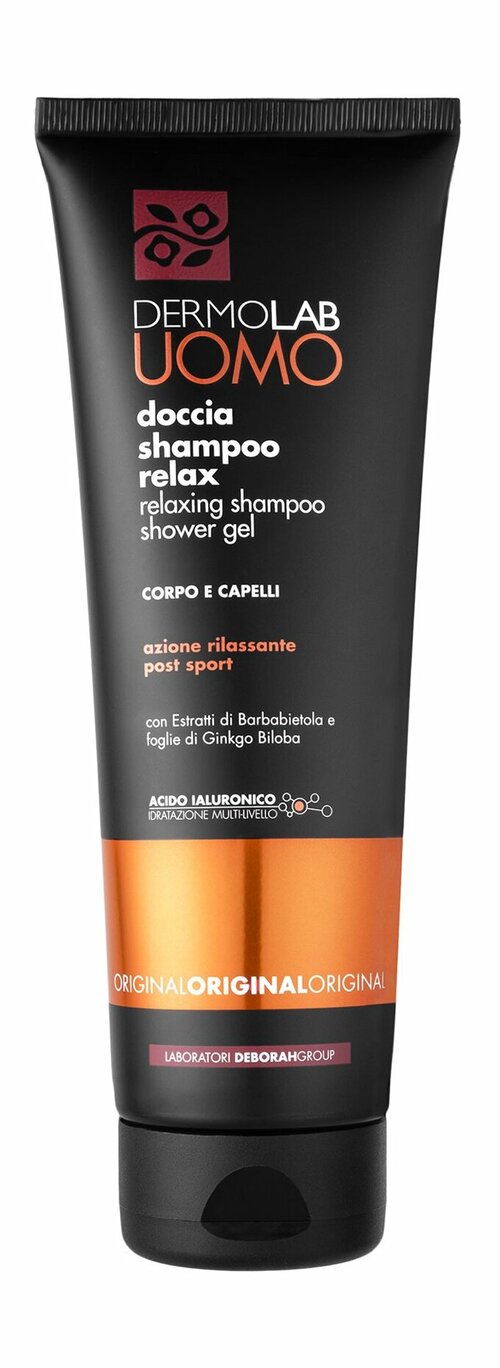 DERMOLAB UOMO Гель для душа и шампунь Relaxing Shampoo Shower Gel Original расслабляющий, 250 мл