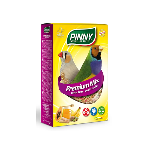 PINNY PM Полнорационный корм для экзотических птиц с фруктами, бисквитом и витаминами, 0,8 кг