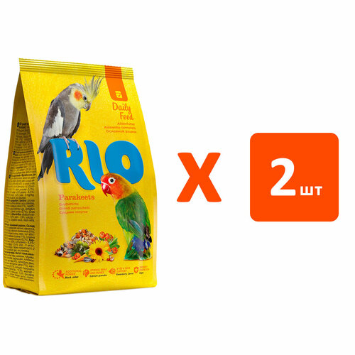 RIO PARAKEETS – Рио корм для средних попугаев (500 гр х 2 шт) рио рио лакомство игрушка кедровая шишка для крупных и средних попугаев 50 г