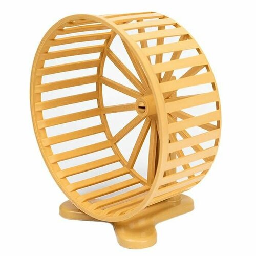 игрушка для грызунов колесо пластиковое d 14 см с подставкой цвет серый 1 шт Игрушка для грызунов, колесо пластиковое, д14см с подставкой, цвет бежевый, 1 шт.