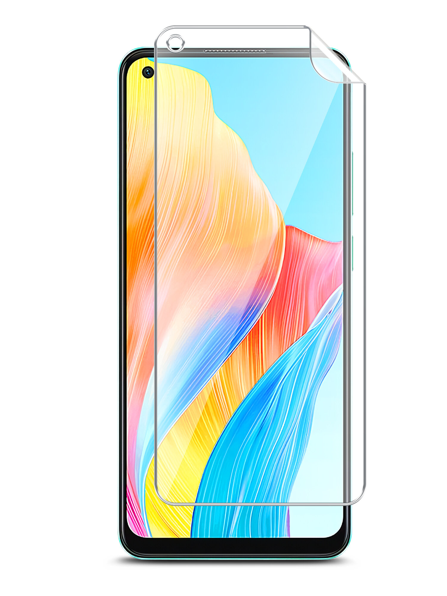 Защитная пленка для OPPO A78 4G (оппо А78 4г) на Экран прозрачная гидрогелевая силиконовая клеевая основа полноклеевая, Brozo