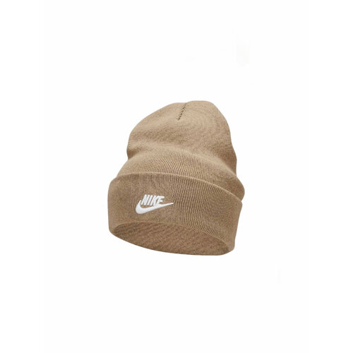 Шапка бини NIKE, размер OS, бежевый шапка nike cuffed beanie