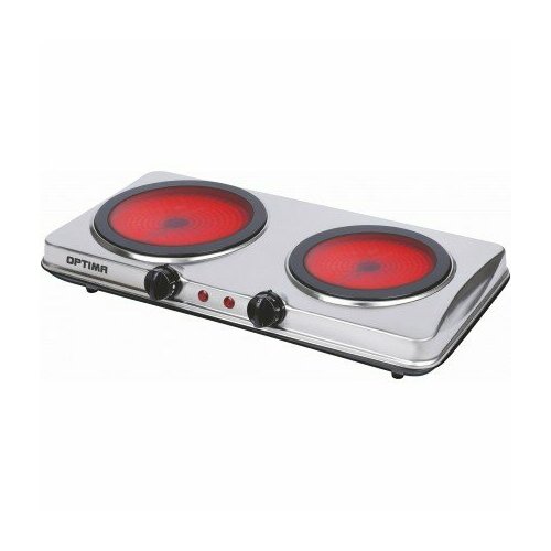 Плита настольная стеклокерамическая OPTIMA OTC-221CS нержчерный 2конф инфракрасные 1200900Вт 474900₽