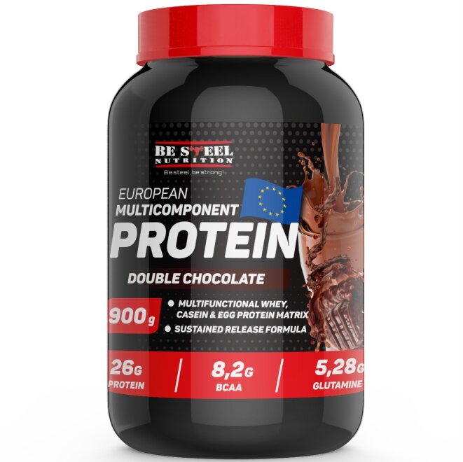 Протеин многокомпонентный, Be Steel Nutrition European Multi Component Protein 0,9кг (двойной шоколад)