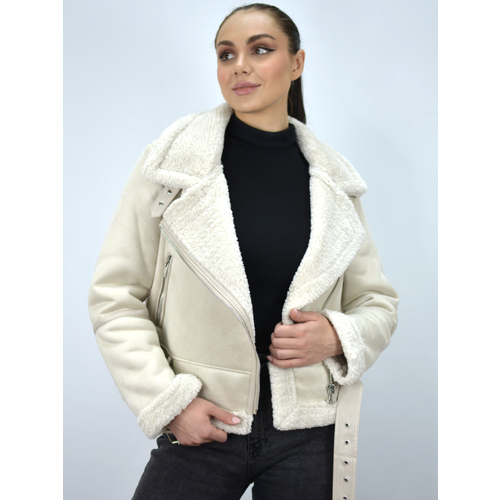 фото Дубленка republiconti, размер s, белый, бежевый