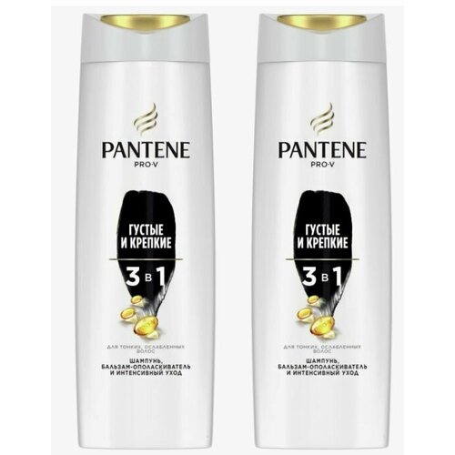 Pantene Pro-V Шампунь, Интенсивный уход 3в1 Густые и крепкие , 360 мл, 2 уп шампунь pantene pro v густые и крепкие 3в1 360мл procter and gamble